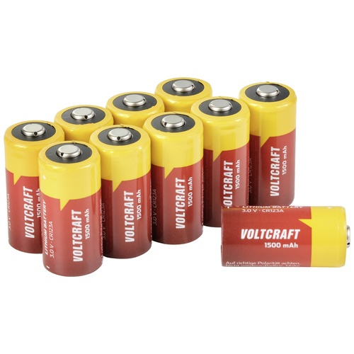 VOLTCRAFT CR123A 10pcs Fotobatterie CR-123A Lithium 1500 mAh 3 V 10 St.