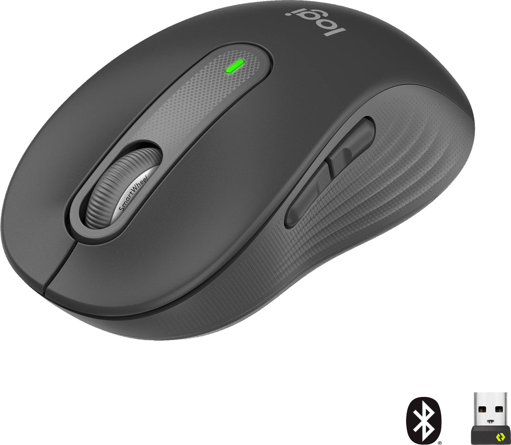Logitech Signature M650 Maus Funk, Bluetooth® Rechtshänder Größe: M Optisch Graphite 5 Tasten 4000 dpi