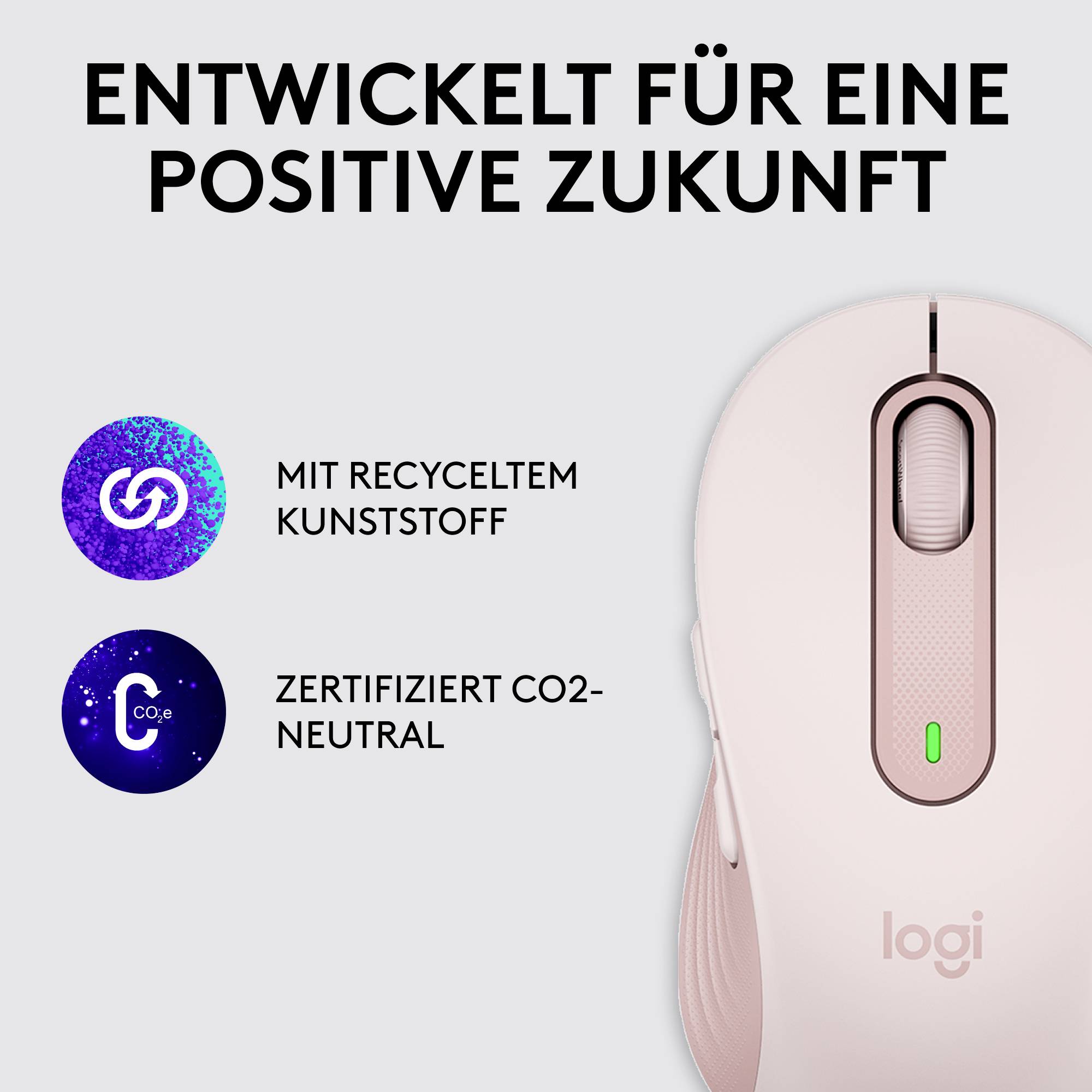 Logitech Signature M650 Maus Funk, Bluetooth® Rechtshänder Größe: M Optisch Rose 5 Tasten 4000 dpi