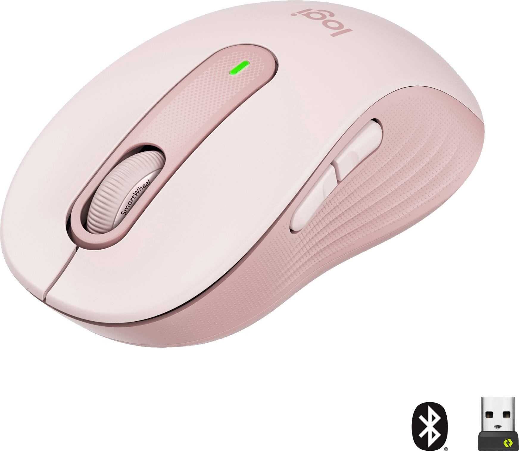 Logitech Signature M650 Maus Funk, Bluetooth® Rechtshänder Größe: M Optisch Rose 5 Tasten 4000 dpi