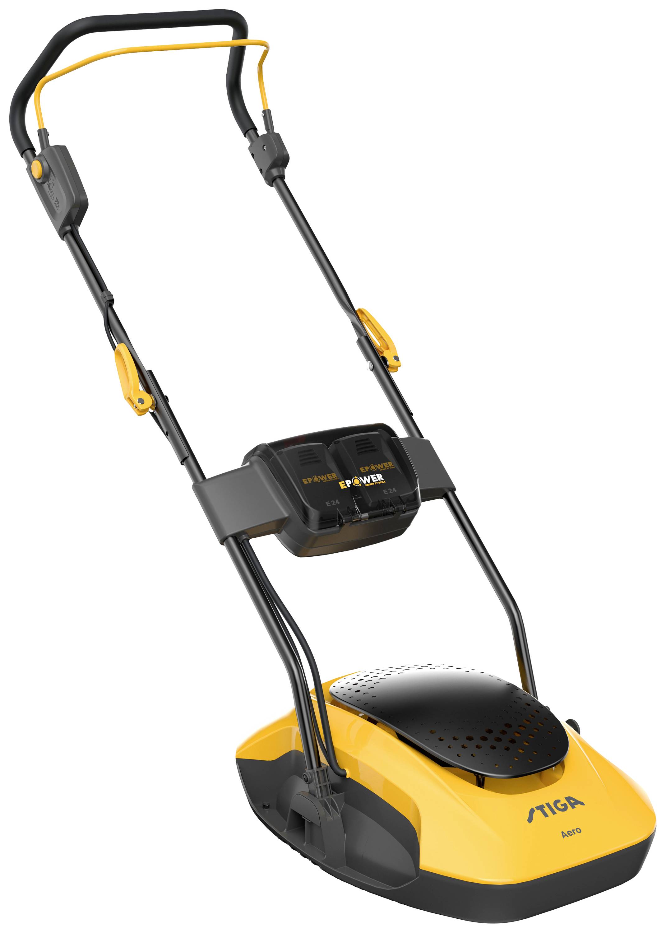 STIGA AERO 132e Akku Akku-Rasenmäher Höhenverstellbarer Griff mit Klappfunktion, inkl. Akku, inkl. Ladegerät 750W 20V