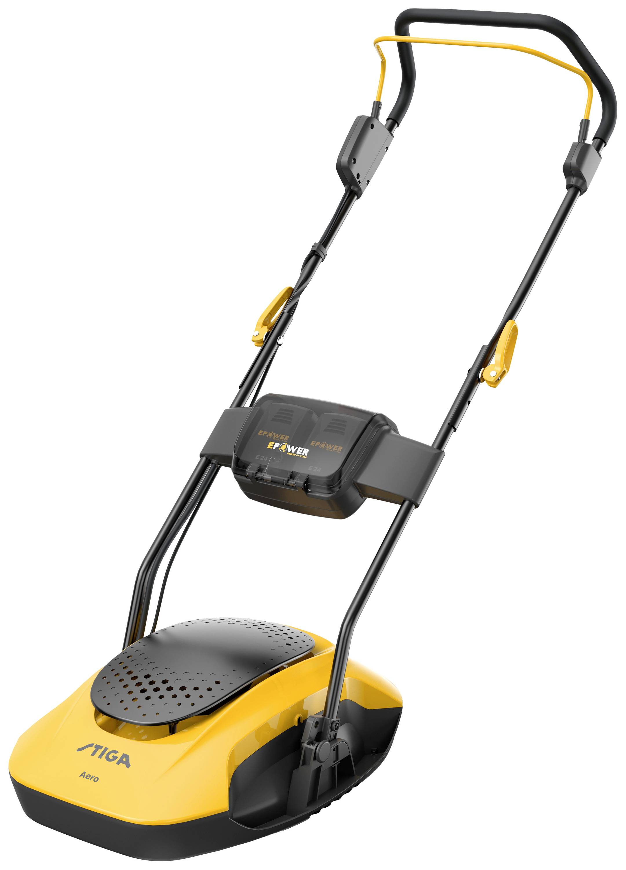 STIGA AERO 132e Akku Akku-Rasenmäher Höhenverstellbarer Griff mit Klappfunktion, inkl. Akku, inkl. Ladegerät 750W 20V