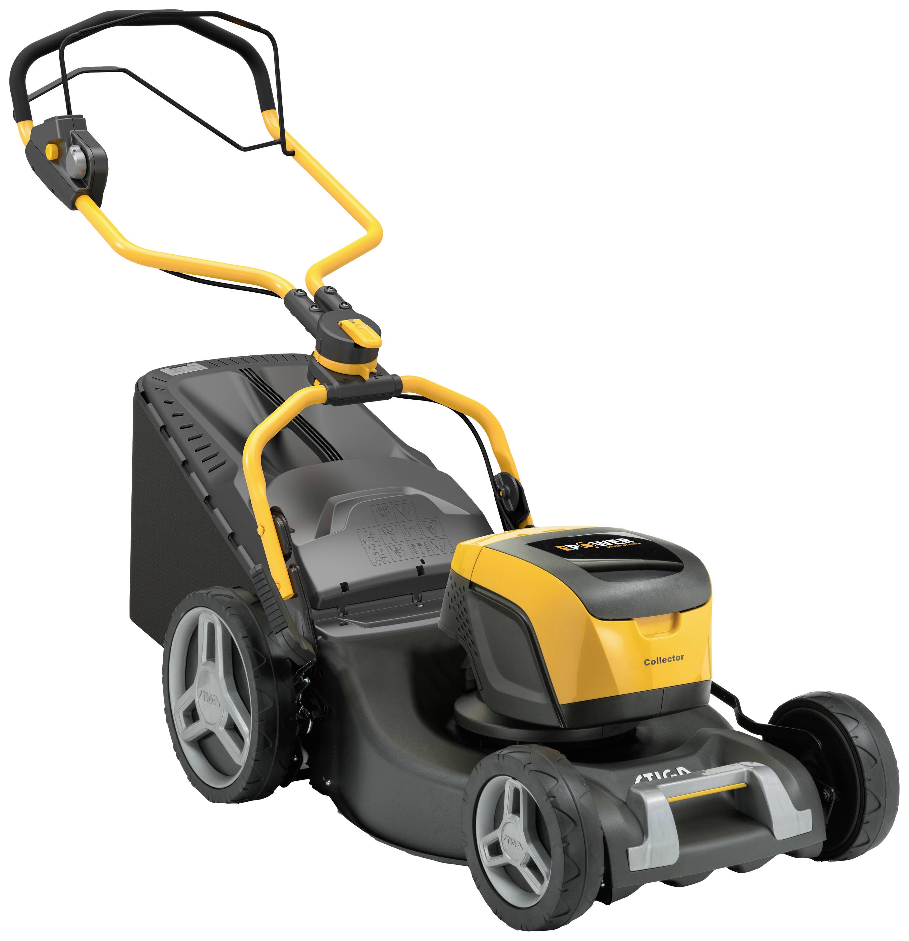 STIGA Collector 548e S Akku Akku-Rasenmäher Höhenverstellbarer Griff mit Klappfunktion, inkl. Akku, inkl. Ladegerät 48V