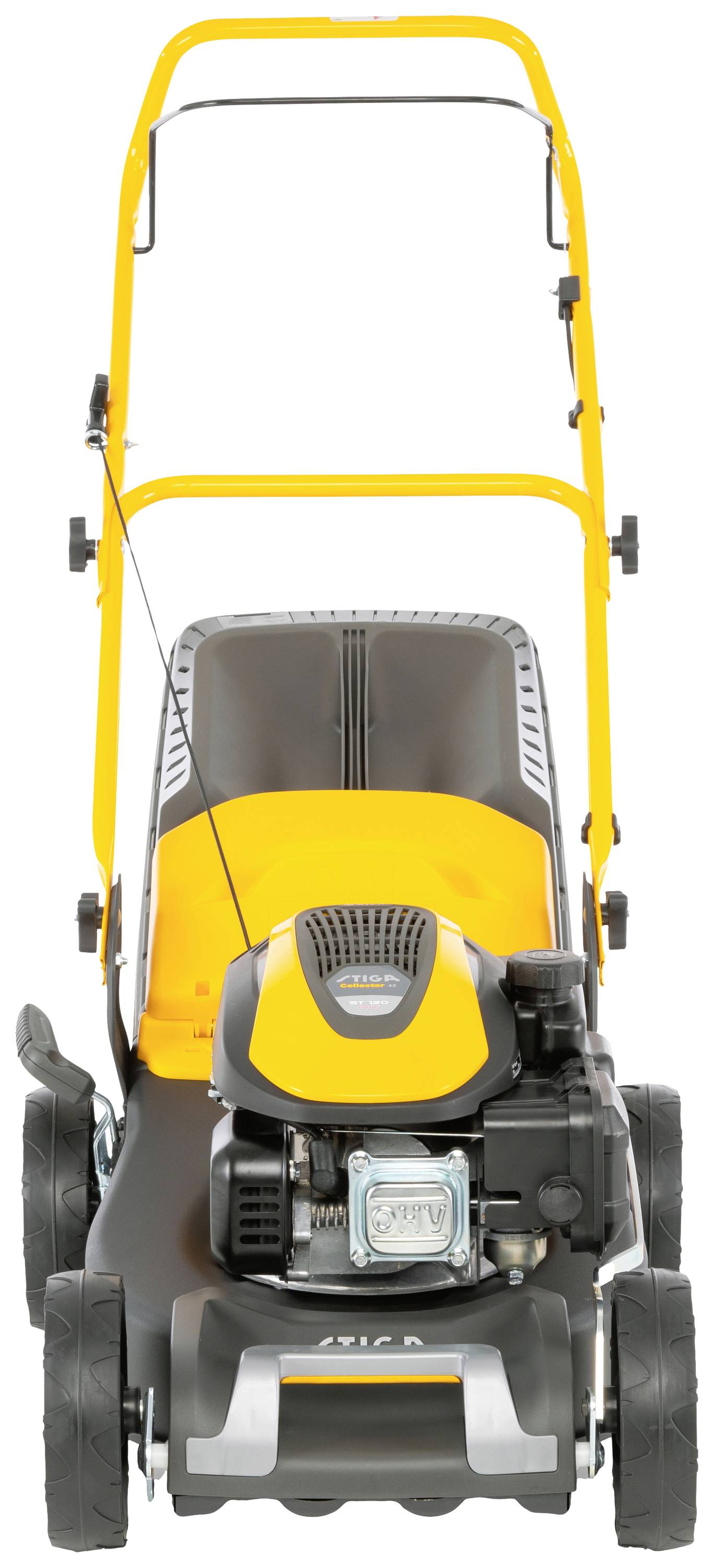 STIGA Collector 43 Benzin Rasenmäher Höhenverstellbarer Griff mit Klappfunktion 1.9kW / 2.6 PS Schnittbreite (max.) 41cm Geeignet