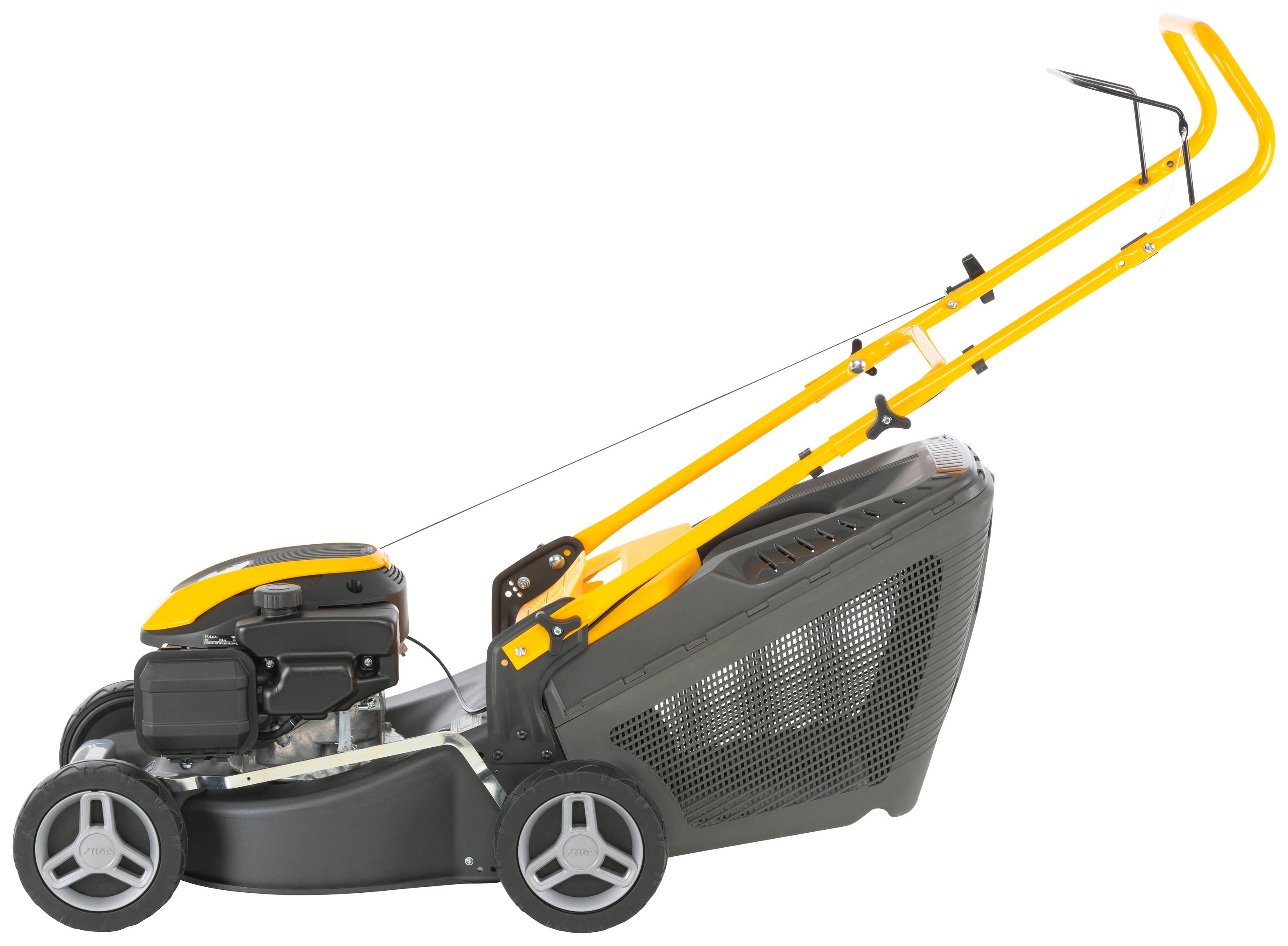 STIGA Collector 43 Benzin Rasenmäher Höhenverstellbarer Griff mit Klappfunktion 1.9kW / 2.6 PS Schnittbreite (max.) 41cm Geeignet