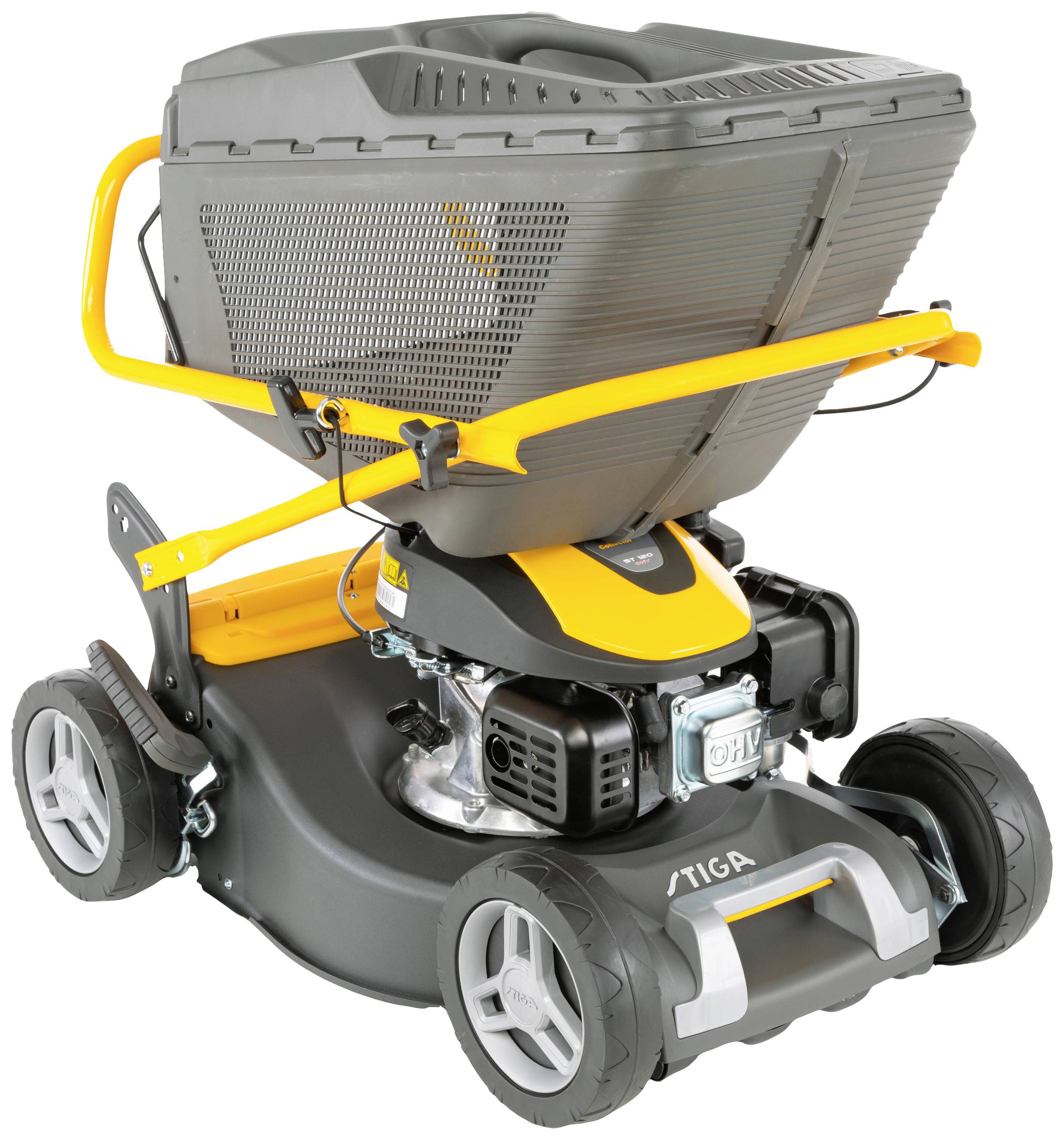 STIGA Collector 43 Benzin Rasenmäher Höhenverstellbarer Griff mit Klappfunktion 1.9kW / 2.6 PS Schnittbreite (max.) 41cm Geeignet