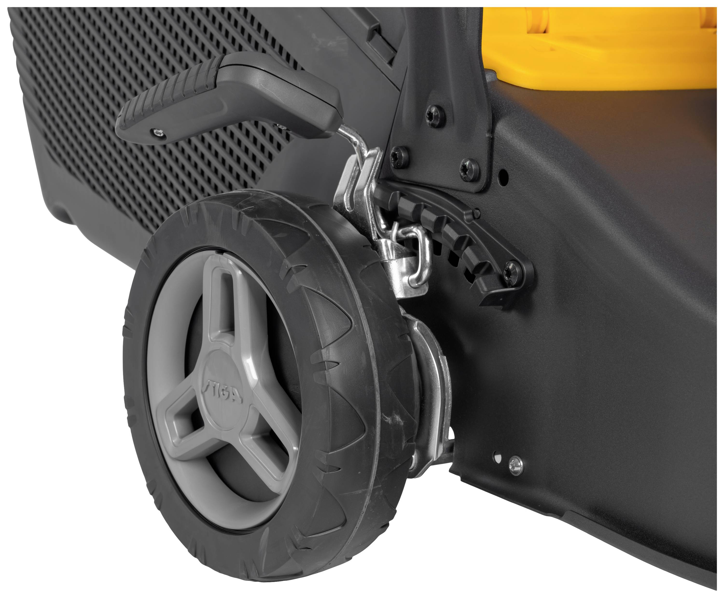 STIGA Collector 43 Benzin Rasenmäher Höhenverstellbarer Griff mit Klappfunktion 1.9kW / 2.6 PS Schnittbreite (max.) 41cm Geeignet