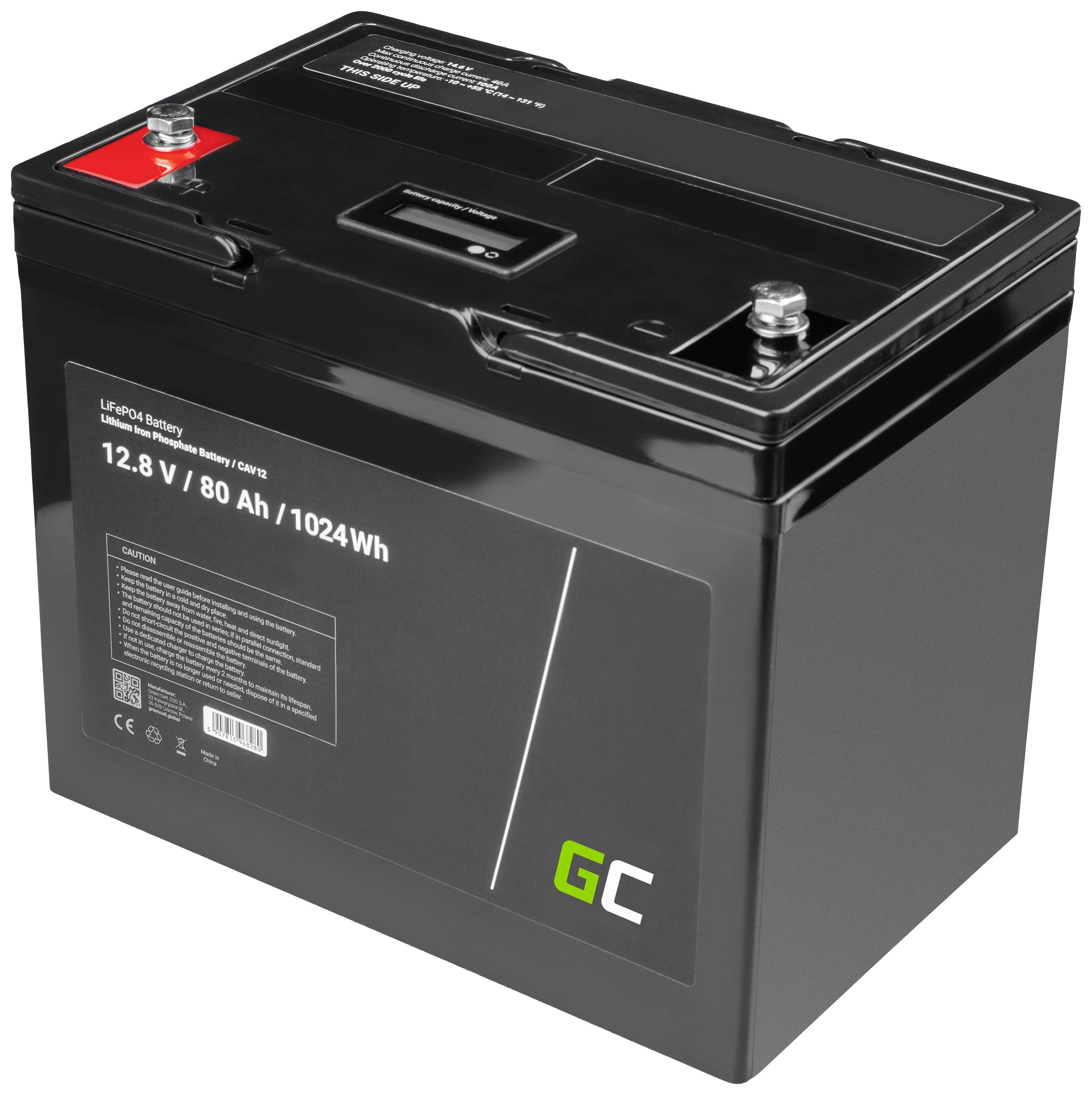 Green Cell Spezial-Akku LiFePo-Block Schraubkontakt LiFePO 4 12.8V 80Ah 1St.