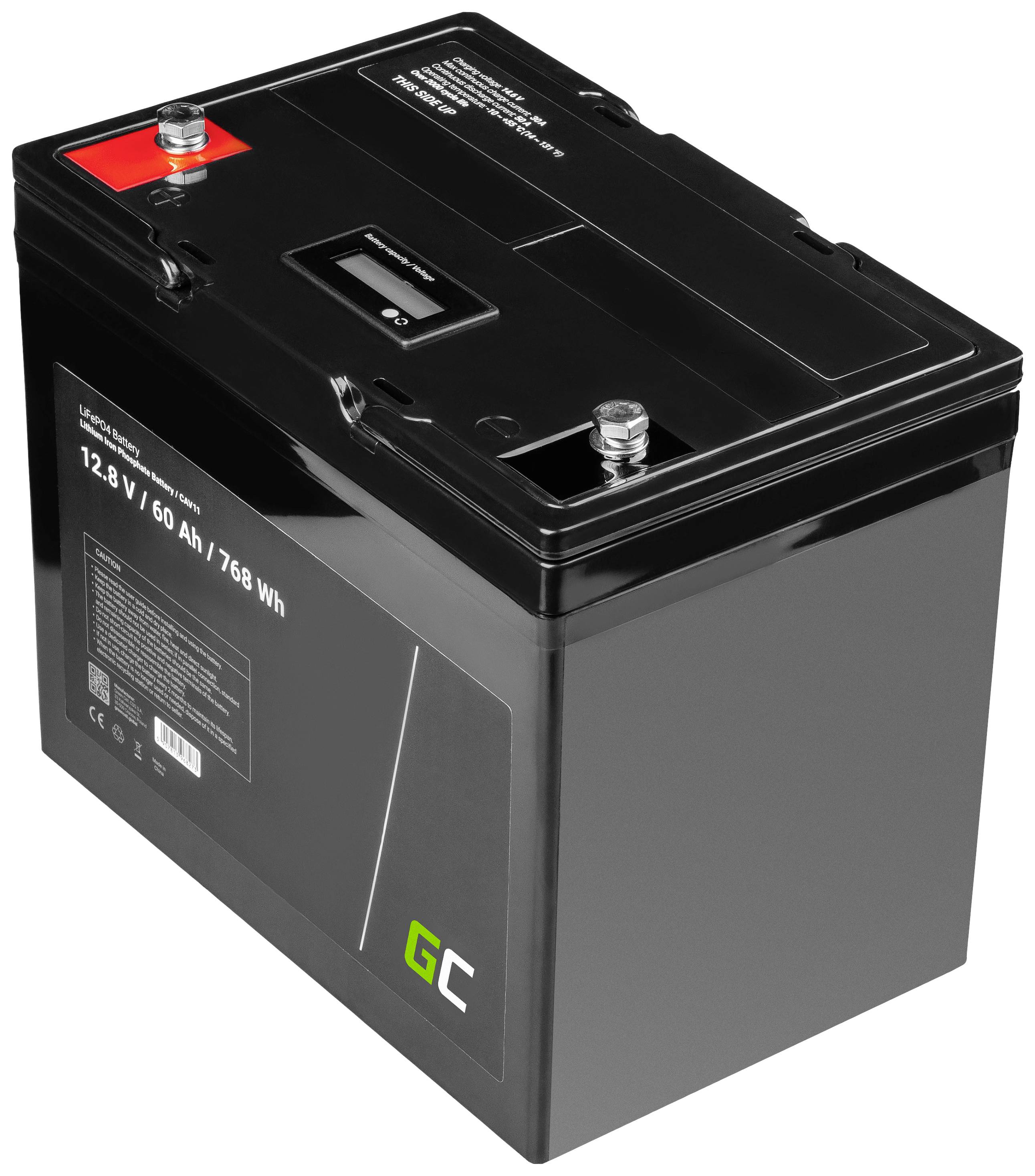 Green Cell Spezial-Akku LiFePo-Block Schraubkontakt LiFePO 4 12.8V 60Ah 1St.