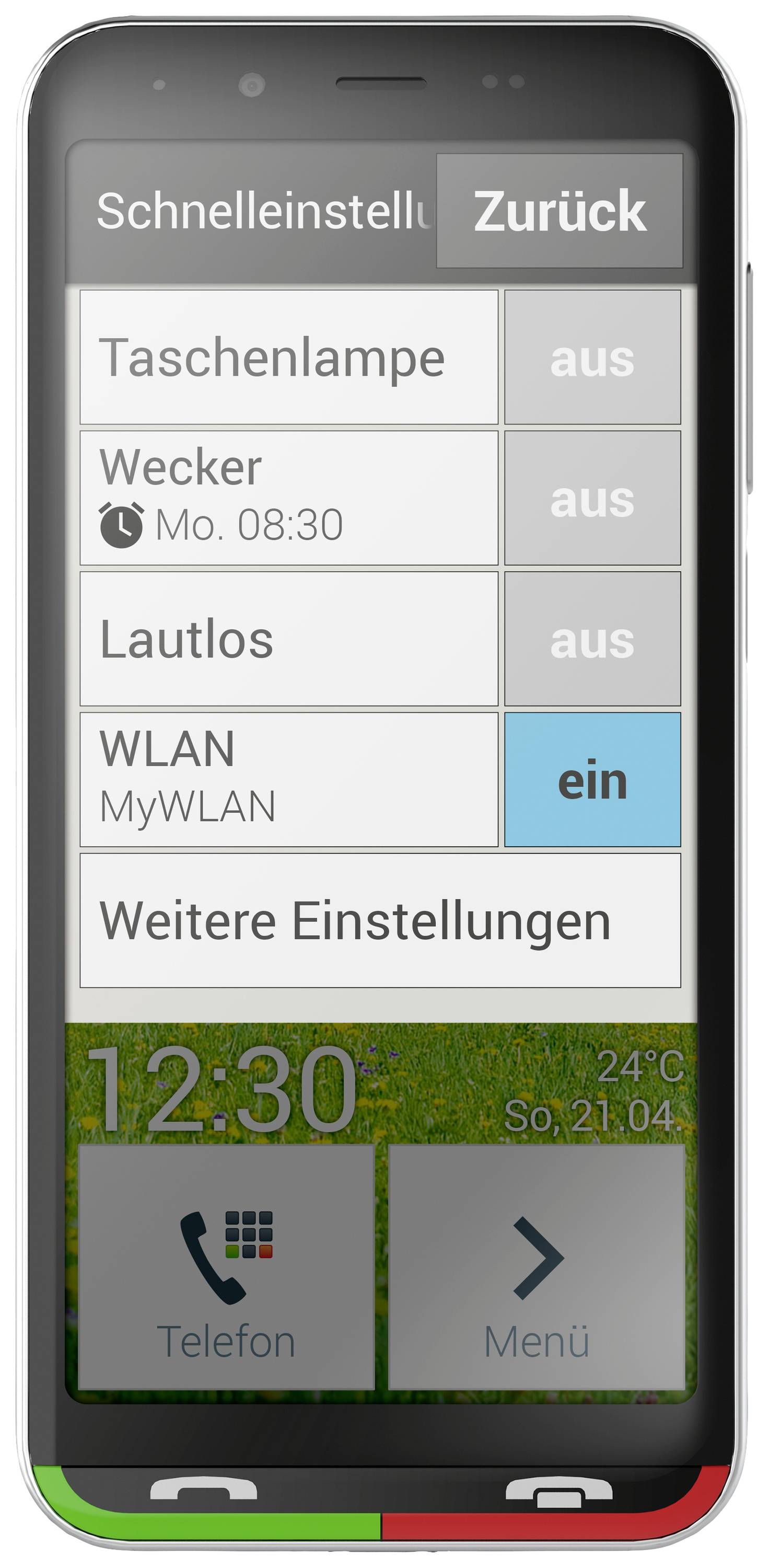 Emporia SUPEREASY 32 GB Schwarz/Silber 12.6 cm (4.95 Zoll) Senioren-Smartphone