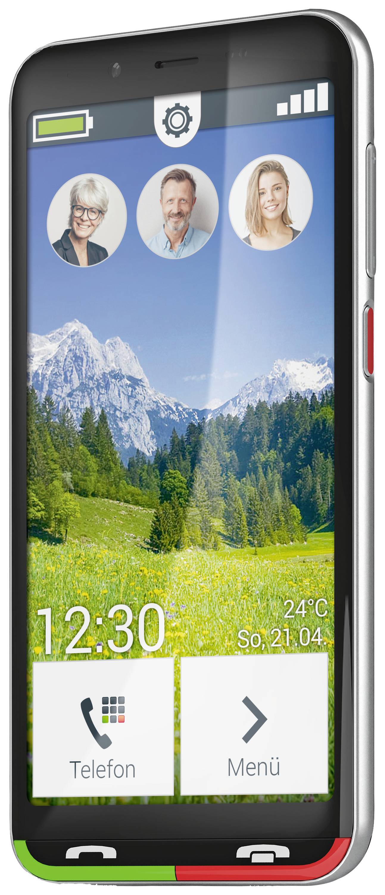 Emporia SUPEREASY 32 GB Schwarz/Silber 12.6 cm (4.95 Zoll) Senioren-Smartphone