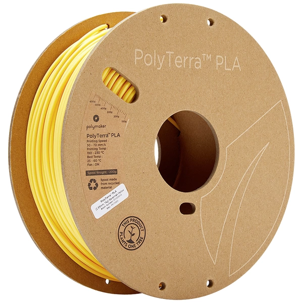 Polymaker 70851 PolyTerra PLA Filament PLA 2.85mm 1000g Gelb (matt) 1St. Polymaker 70851 PolyTerra PLA Filament PLA 2.85mm 1000g Gelb (matt) 1St.