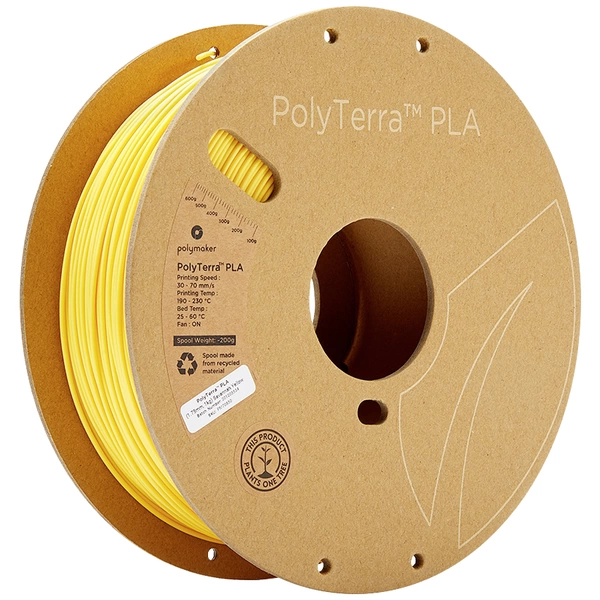Polymaker 70850 PolyTerra PLA Filament PLA geringerer Kunststoffgehalt 1.75 mm 1000 g Gelb (matt) 1 Polymaker 70850 PolyTerra PLA Filament PLA geringerer Kunststoffgehalt 1.75 mm 1000 g Gelb (matt) 1