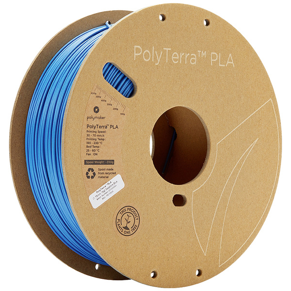 Polymaker 70828 PolyTerra PLA Filament PLA geringerer Kunststoffgehalt 1.75 mm 1000 g Saphirblau 1