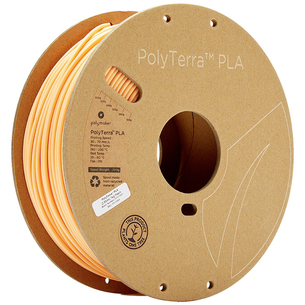 Polymaker 70864 PolyTerra PLA Filament PLA 2.85mm 1000g Pastell-Orange 1St.
