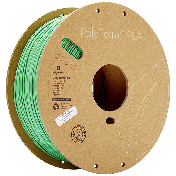 Polymaker 70846 PolyTerra PLA Filament PLA geringerer Kunststoffgehalt 1.75mm 1000g Grün (matt) 1St.