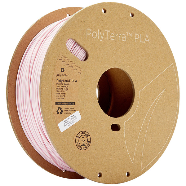 Polymaker 70867 PolyTerra PLA Filament PLA geringerer Kunststoffgehalt 1.75mm 1000g Pastell-Rosa 1St.