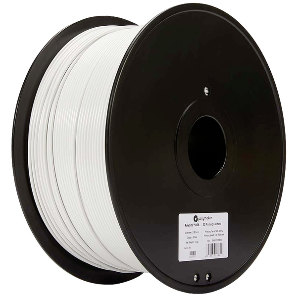 Polymaker 70836 PolyLite Filament ASA UV-beständig, witterungsbeständig 2.85mm 3000g Weiß PolyLite™ 1St.