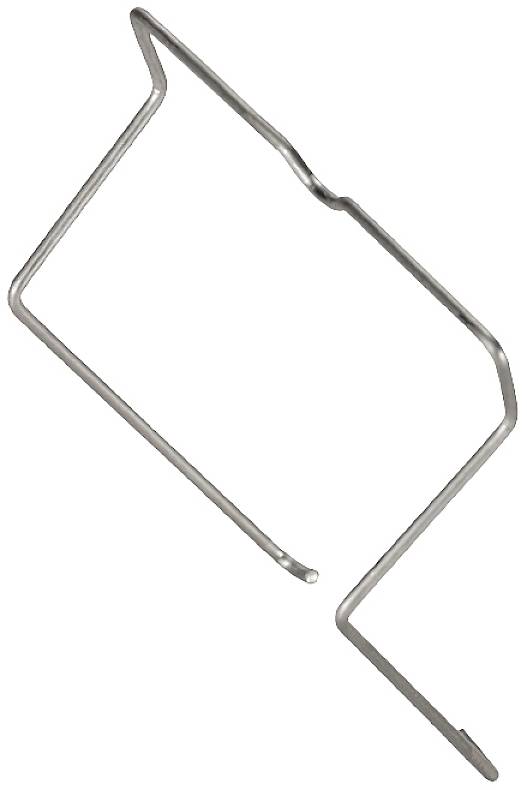 Drahtbogen, Z-Form, silberfarben, aus Metall. Verwendet zur Sicherung oder als Halterung in verschiedenen Anwendungen.