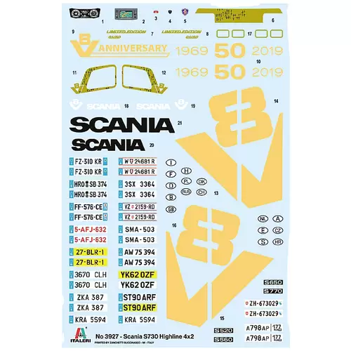 Italeri 3927 Scania S730 Highline 4x2 Truckmodell Bausatz 1:24 Italeri 3927 Scania S730 Highline 4x2 Truckmodell Bausatz 1:24