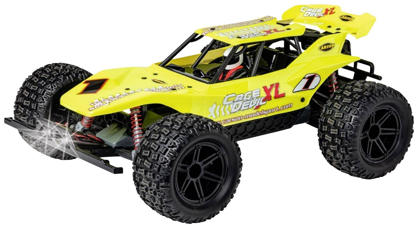 Carson RC Sport Cage Devil XL Gelb Brushed 1:10 RC Modellauto Elektro Buggy RtR 2,4GHz