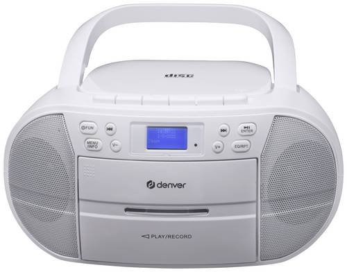 Denver TDC-280W Kassettenradio DAB+, UKW AUX, CD, DAB+, Kassette, UKW, USB Weckfunktion Weiß