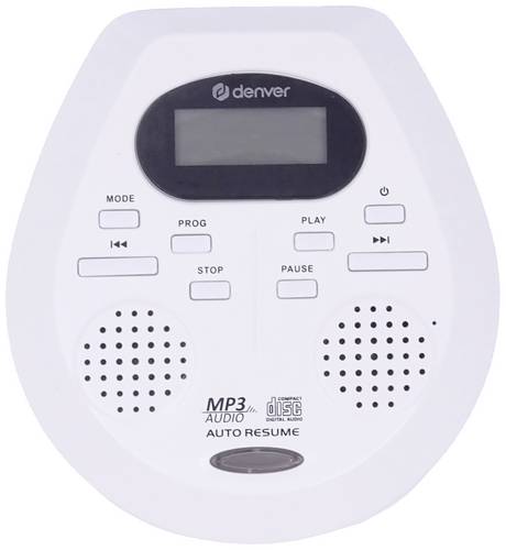 Denver DMP-395W Tragbarer CD-Player CD, CD-R, CD-RW, MP3 Inkl. Lautsprecherbox Weiß
