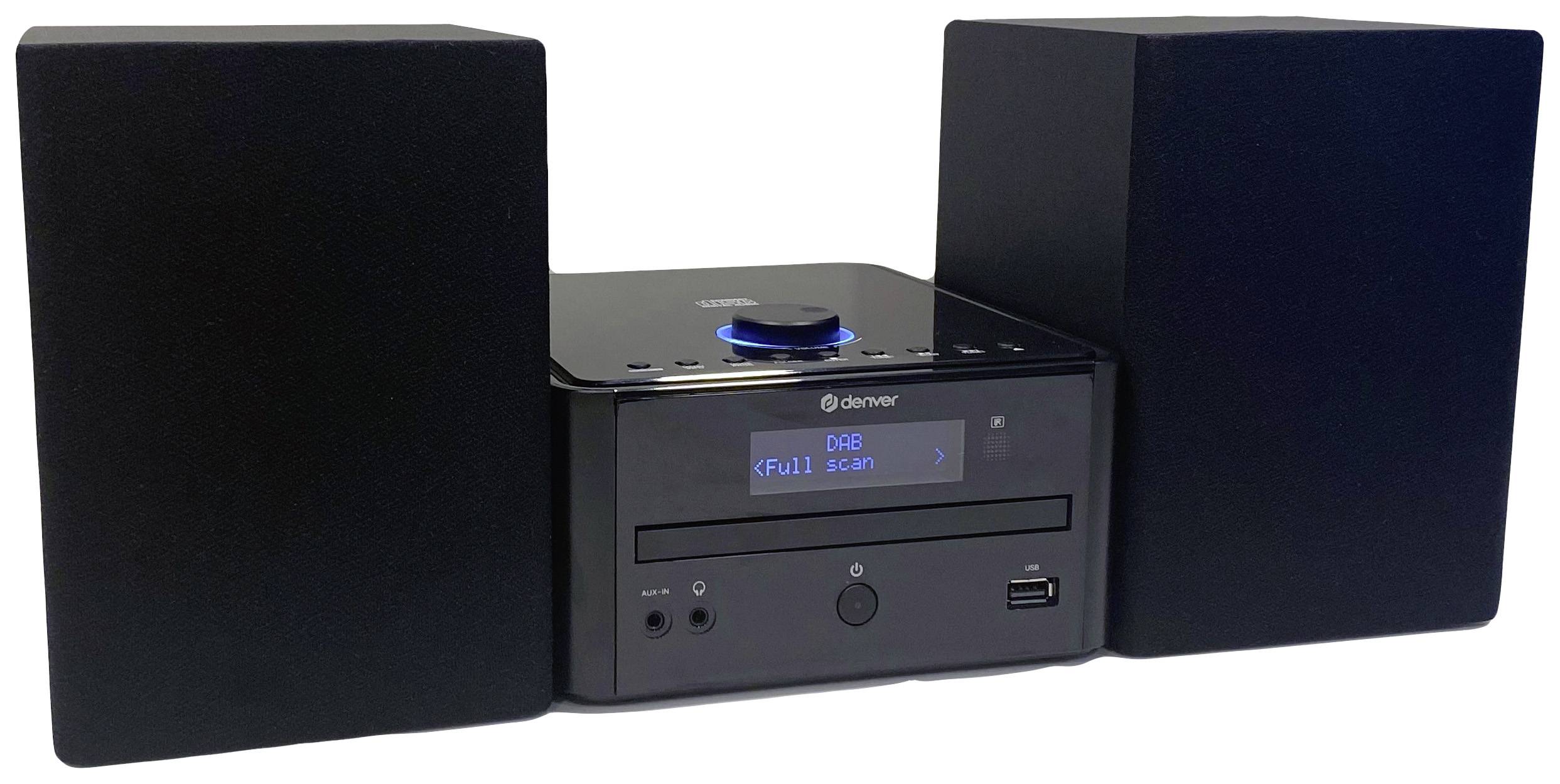 Denver MDA-270 Stereoanlage AUX, Bluetooth®, CD, DAB+, UKW, USB, Inkl. Fernbedienung, Inkl. Lautsprecherbox 2 x 5 W Schwarz