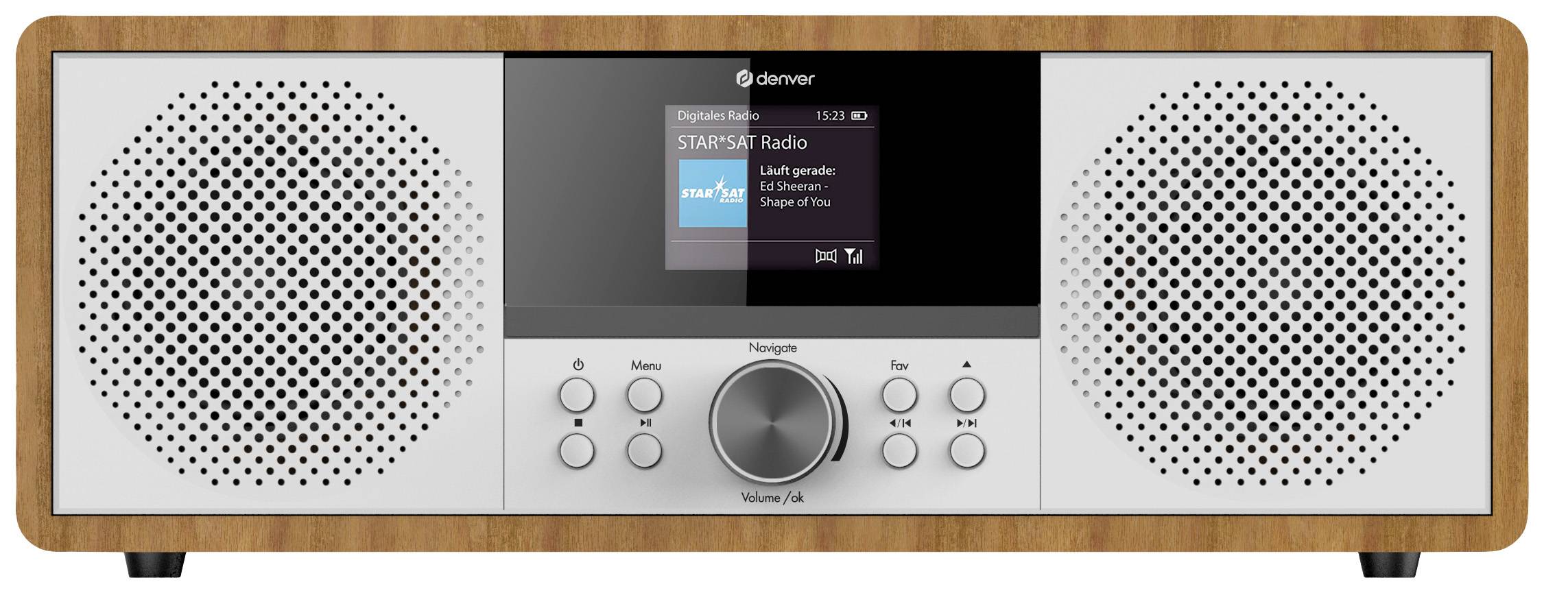 Denver MIR-270DW Internet CD-Radio Internet, DAB+, UKW AUX, Bluetooth®, CD, USB, WLAN, Internetradio Holz (dunkel)