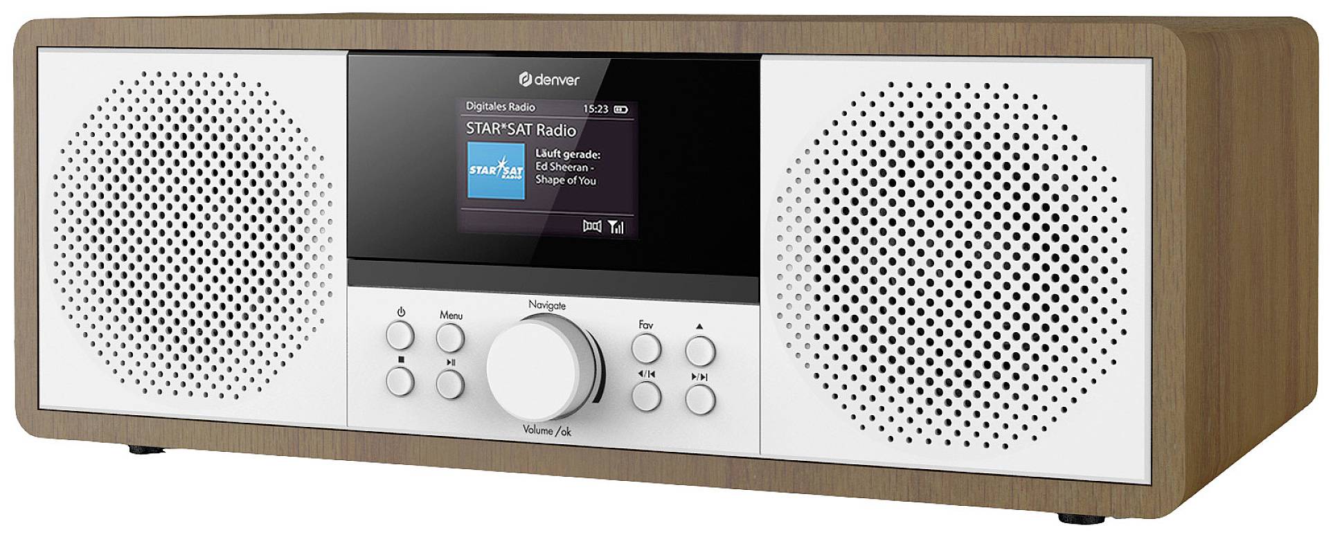 Denver MIR-270DW Internet CD-Radio Internet, DAB+, UKW AUX, Bluetooth®, CD, USB, WLAN, Internetradio Holz (dunkel)