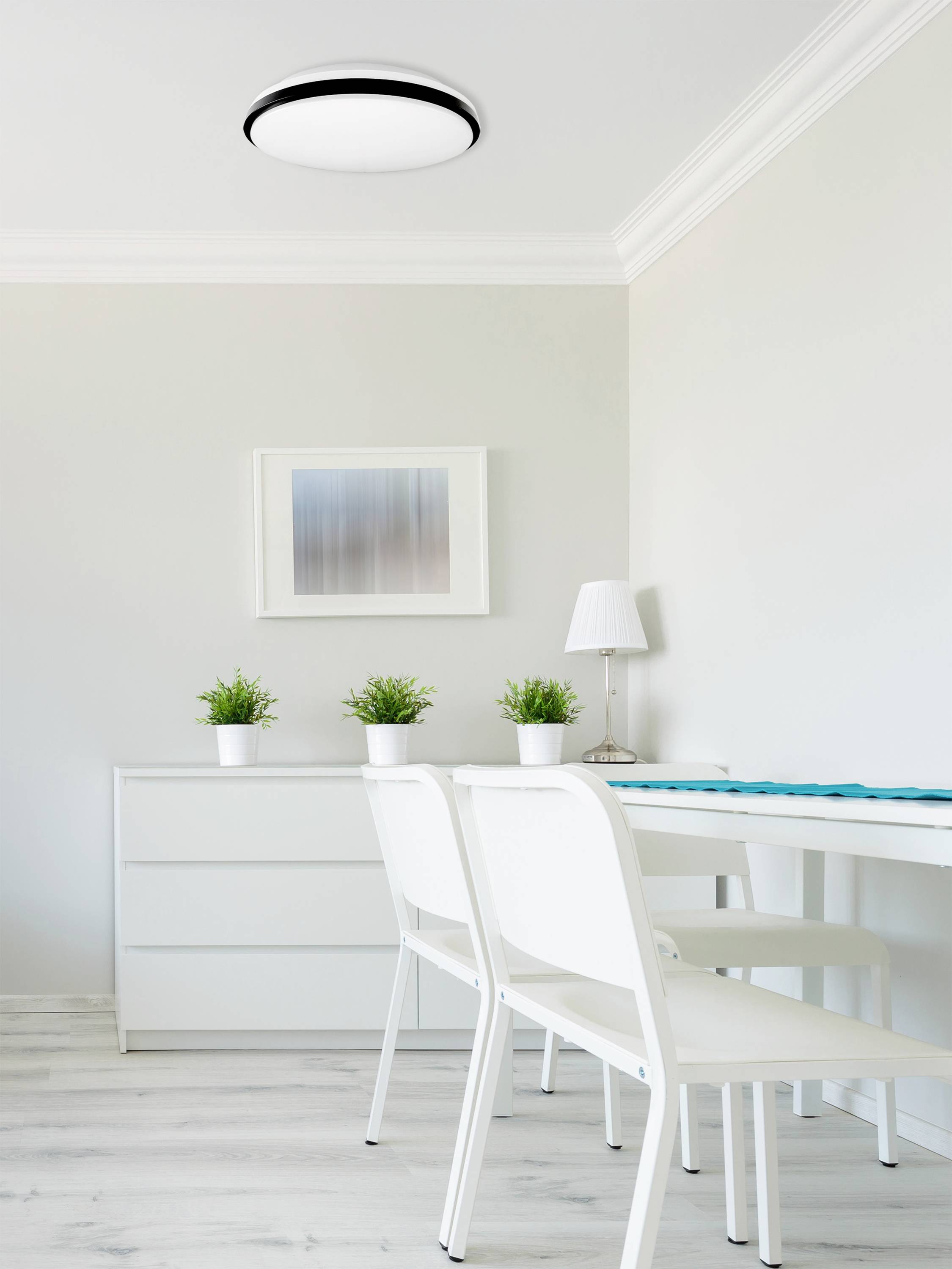 Müller-Licht 21000070 Taro Round 30 LED-Deckenleuchte LED 18W Weiß, Schwarz