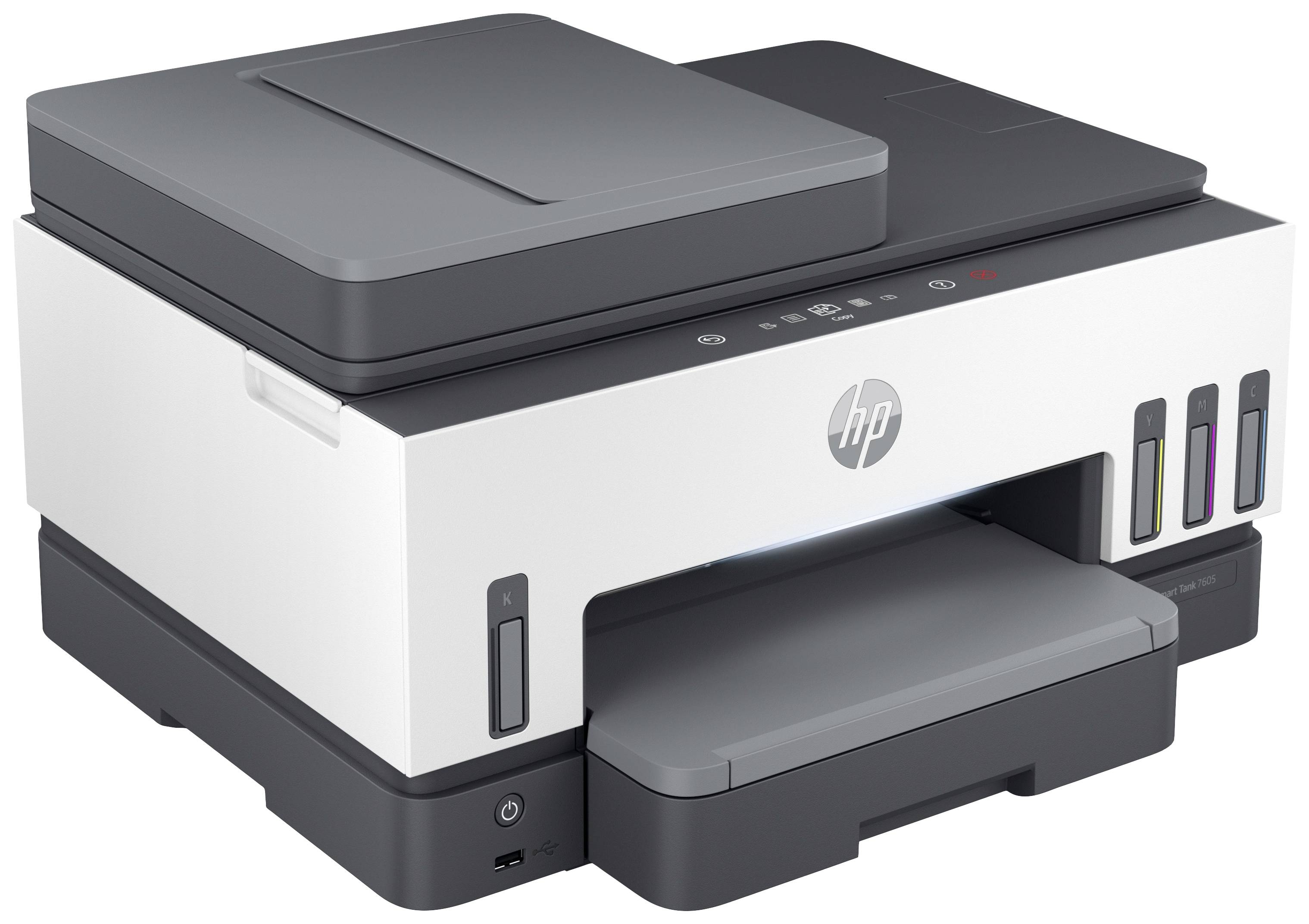 HP Smart Tank 7605 All-in-One Multifunktionsdrucker Tintenstrahl Farbe A4 Drucker, Scanner, Kopierer, Fax Tintentank-System, Duplex, WLAN, LAN, ADF