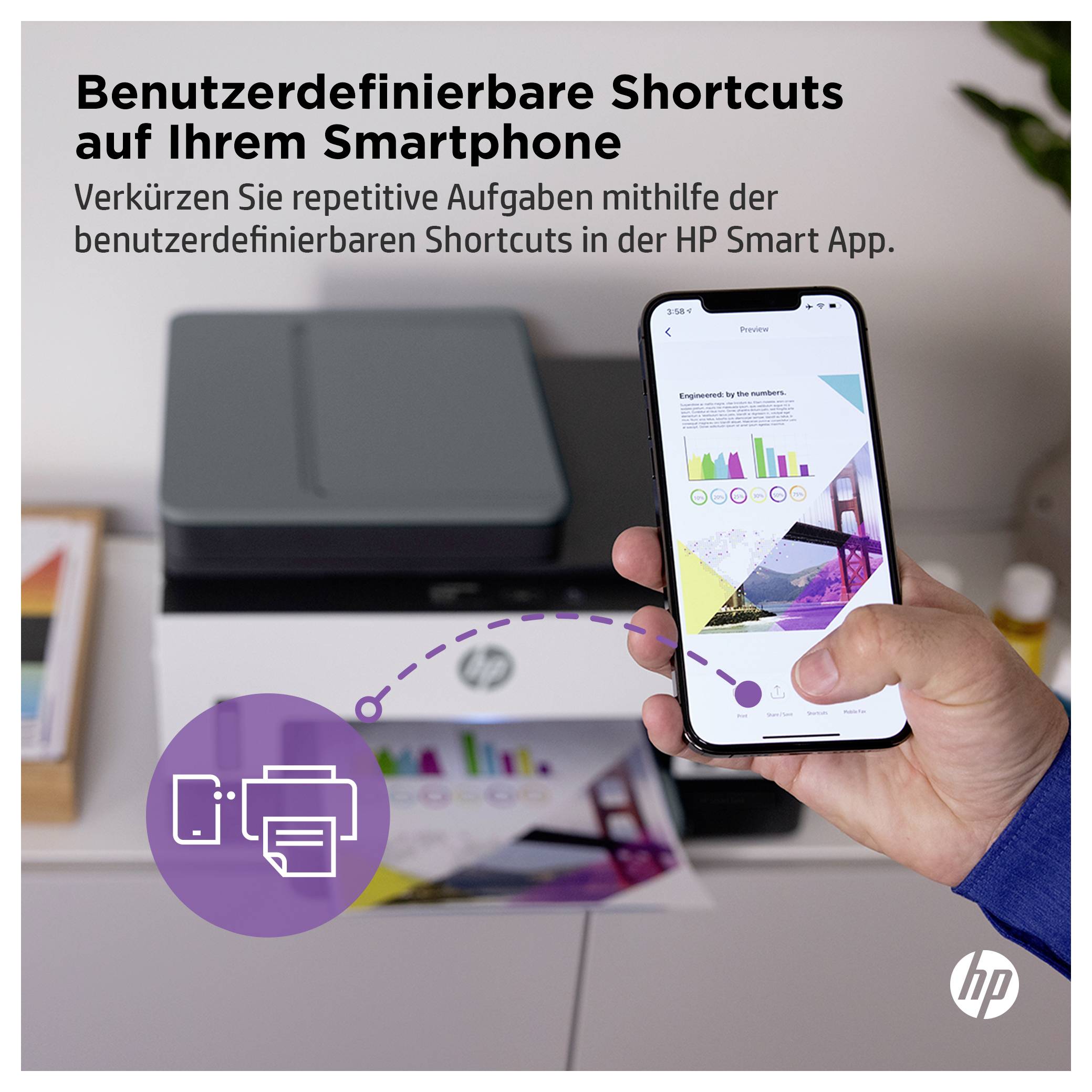 HP Smart Tank 7605 All-in-One Multifunktionsdrucker Tintenstrahl Farbe A4 Drucker, Scanner, Kopierer, Fax Tintentank-System, Duplex, WLAN, LAN, ADF