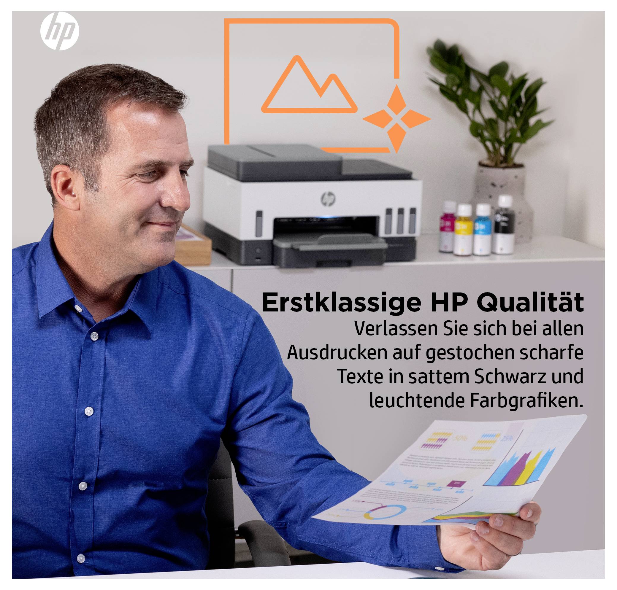 HP Smart Tank 7605 All-in-One Multifunktionsdrucker Tintenstrahl Farbe A4 Drucker, Scanner, Kopierer, Fax Tintentank-System, Duplex, WLAN, LAN, ADF