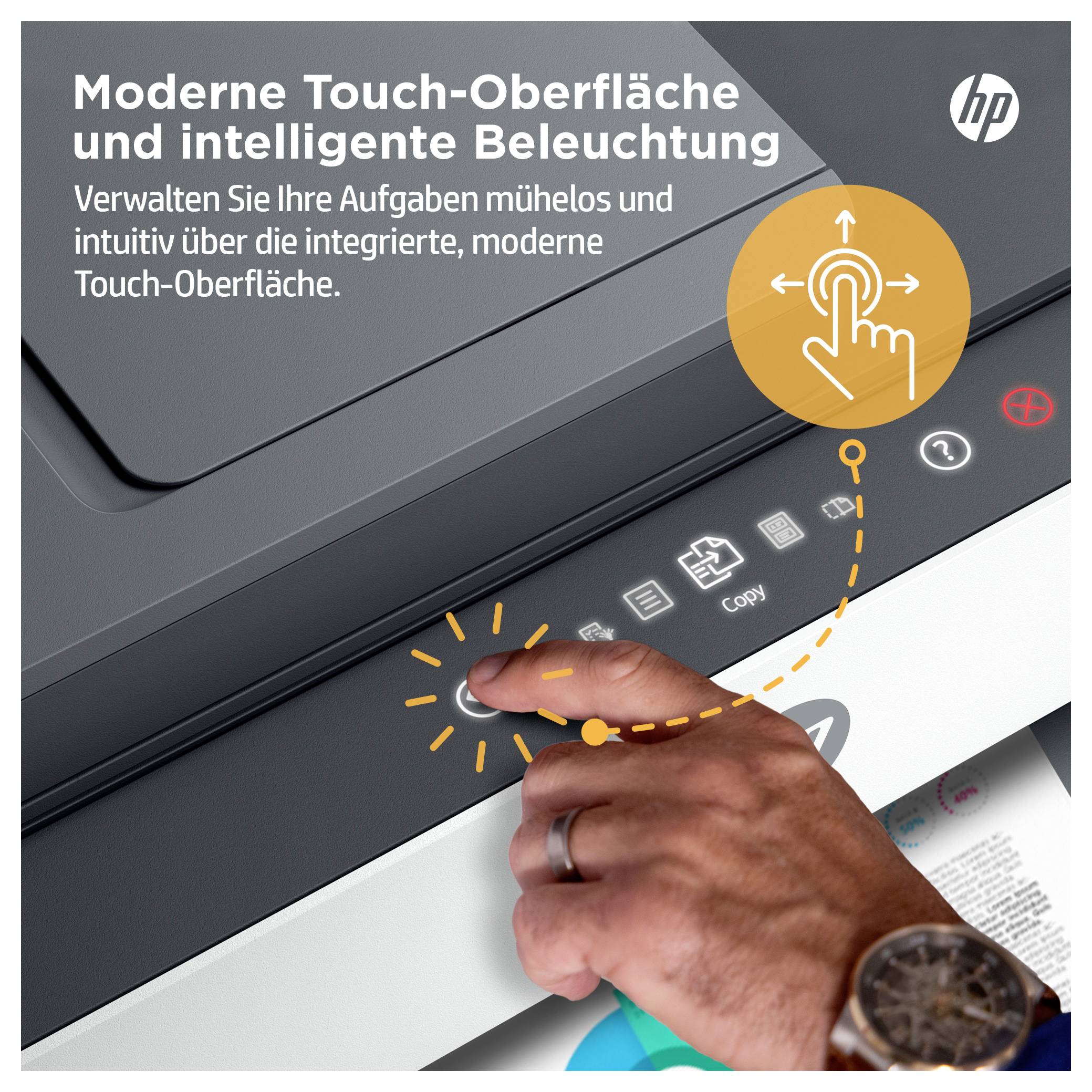 HP Smart Tank 7605 All-in-One Multifunktionsdrucker Tintenstrahl Farbe A4 Drucker, Scanner, Kopierer, Fax Tintentank-System, Duplex, WLAN, LAN, ADF