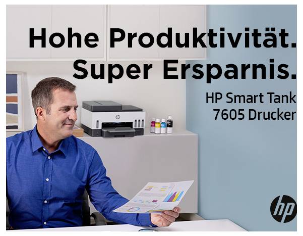 HP Smart Tank 7605 All-in-One Multifunktionsdrucker Tintenstrahl Farbe A4 Drucker, Scanner, Kopierer, Fax Tintentank-System, Duplex, WLAN, LAN, ADF
