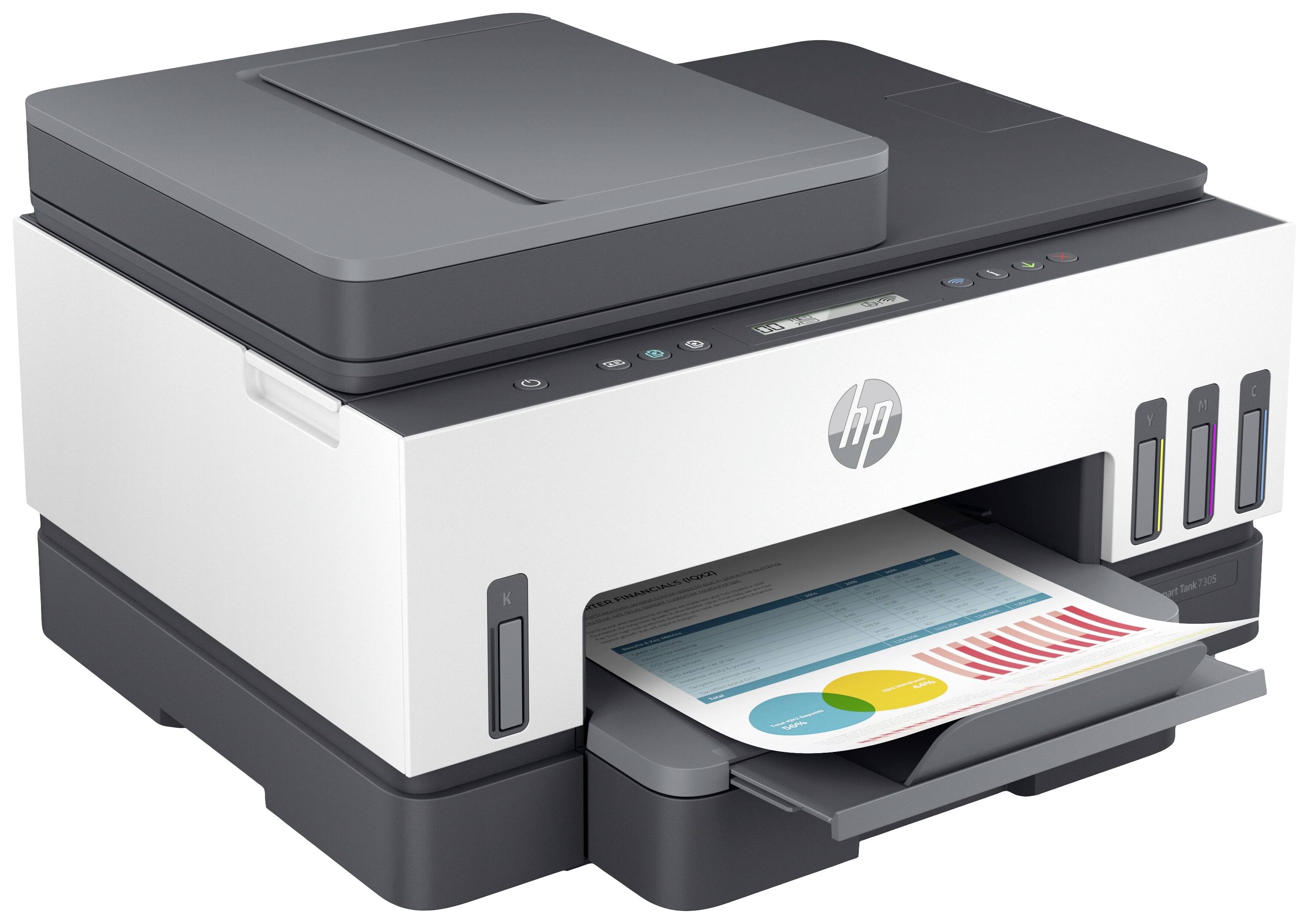 HP Smart Tank 7305 All-in-One Multifunktionsdrucker Tintenstrahl Farbe A4 Drucker, Scanner, Kopierer Tintentank-System, Duplex, WLAN, LAN, ADF