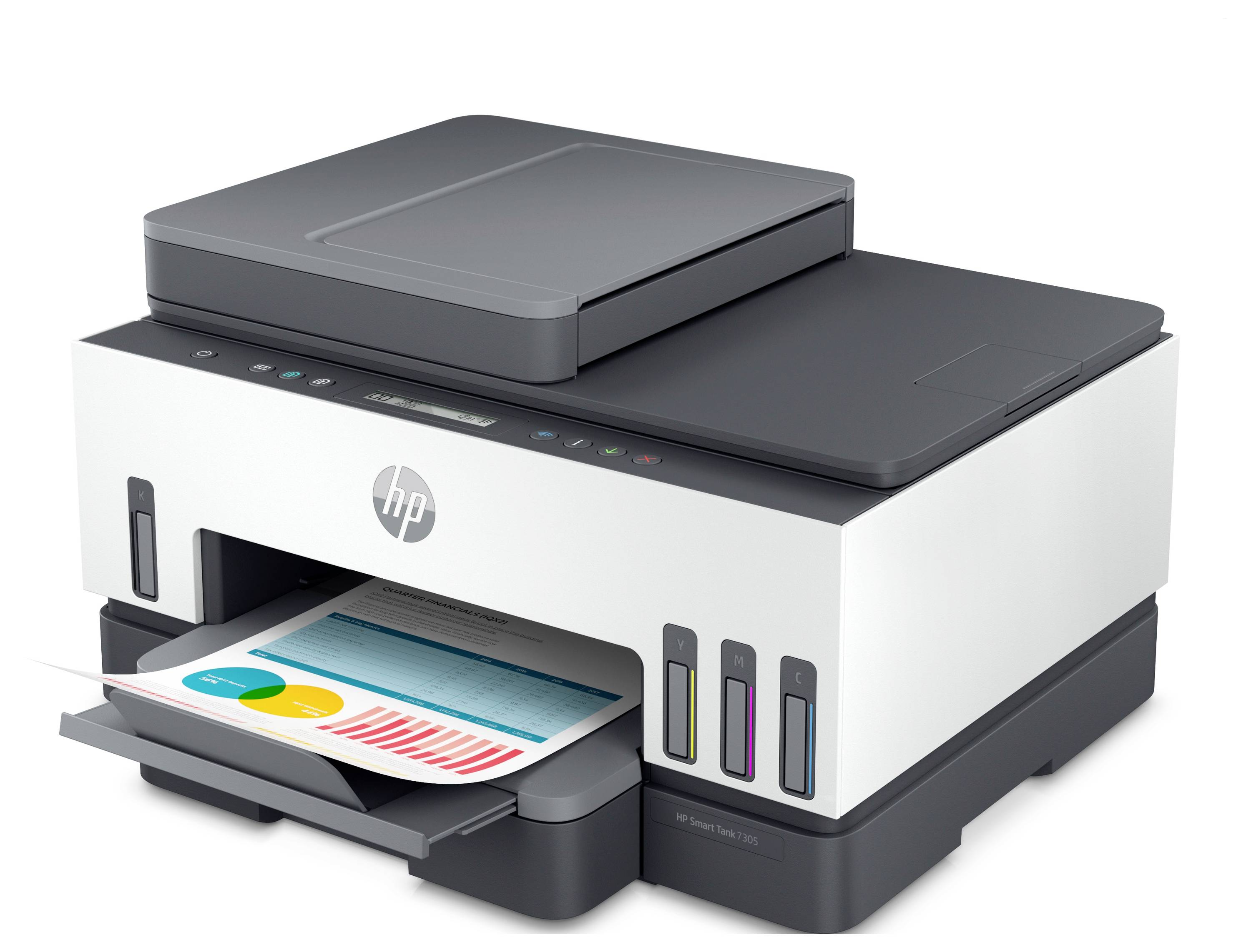 HP Smart Tank 7305 All-in-One Multifunktionsdrucker Tintenstrahl Farbe A4 Drucker, Scanner, Kopierer Tintentank-System, Duplex, WLAN, LAN, ADF