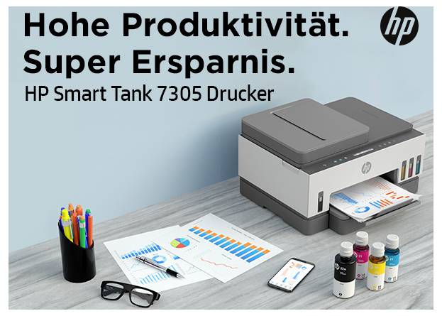 HP Smart Tank 7305 All-in-One Multifunktionsdrucker Tintenstrahl Farbe A4 Drucker, Scanner, Kopierer Tintentank-System, Duplex, WLAN, LAN, ADF