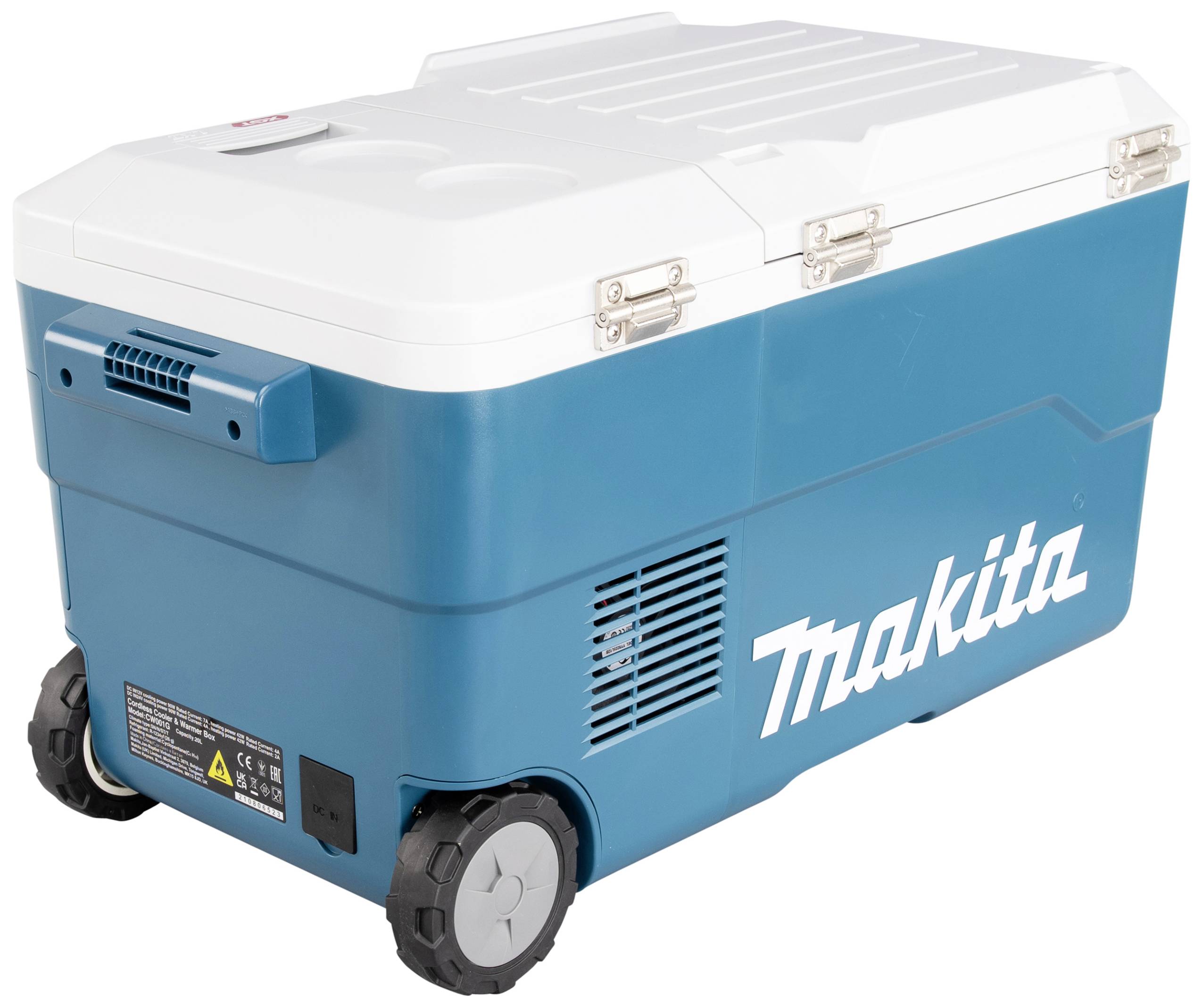 Makita Akku-Kühlbox & Heizbox EEK: E (A - G) Kompressor 12 V/DC, 18 V/DC, 24 V/DC, 100 V/AC, 240 V/AC Türkis, Weiß 20l -18°C