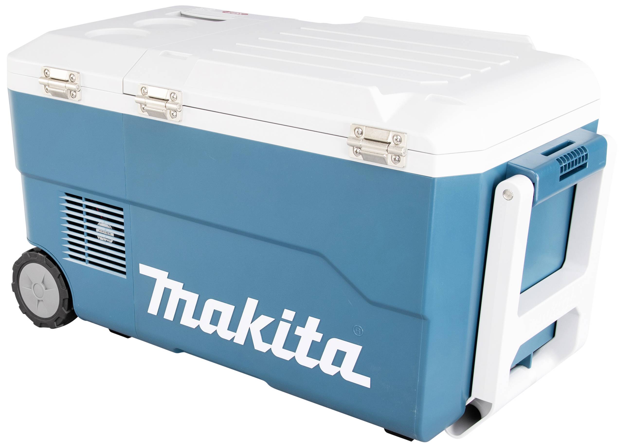 Makita Akku-Kühlbox & Heizbox EEK: E (A - G) Kompressor 12 V/DC, 18 V/DC, 24 V/DC, 100 V/AC, 240 V/AC Türkis, Weiß 20 l -18 °C