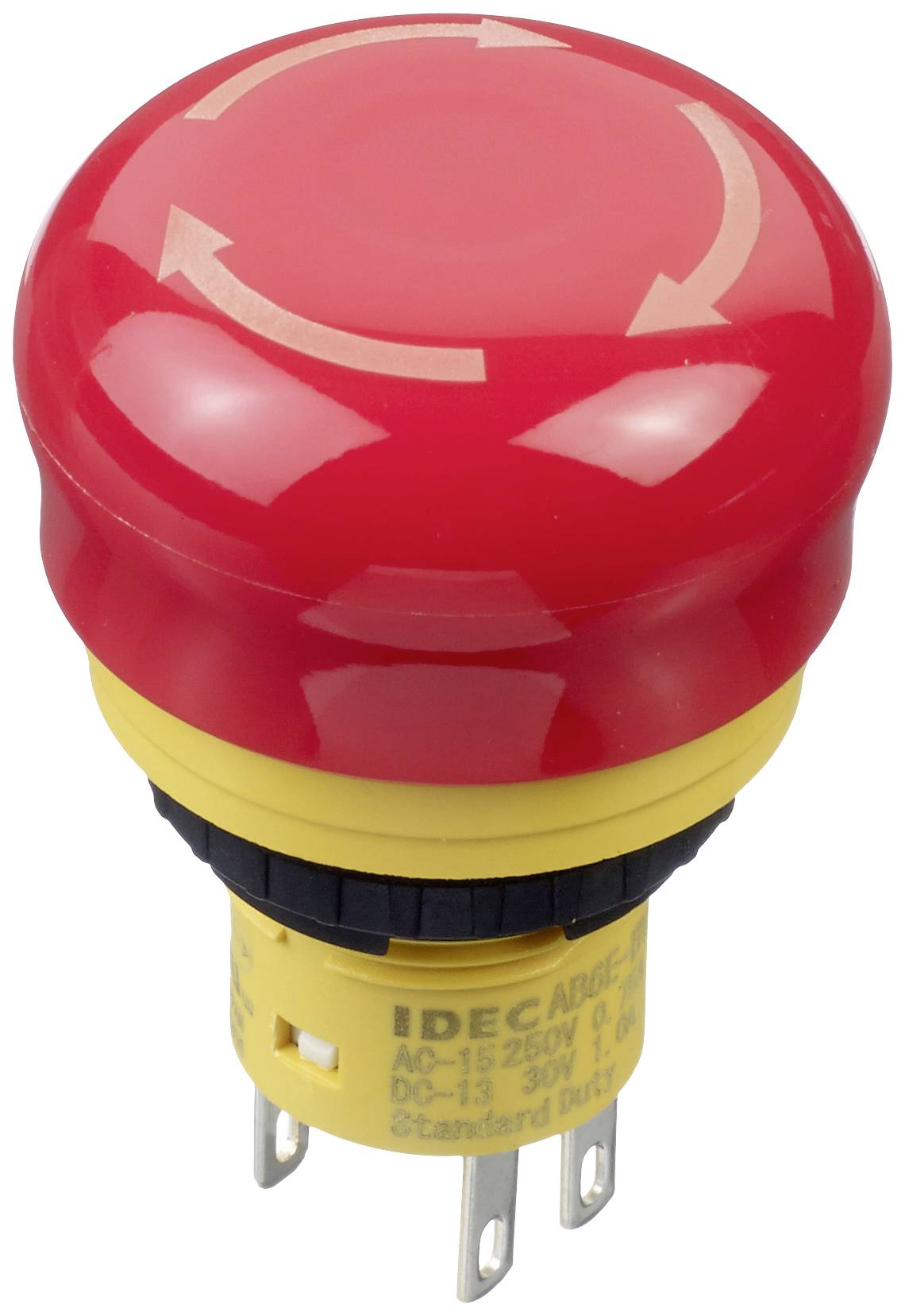 Idec AB6E-3BV02PTRM Not-Aus-Schalter 250V 3A 2 Öffner IP65 1St.