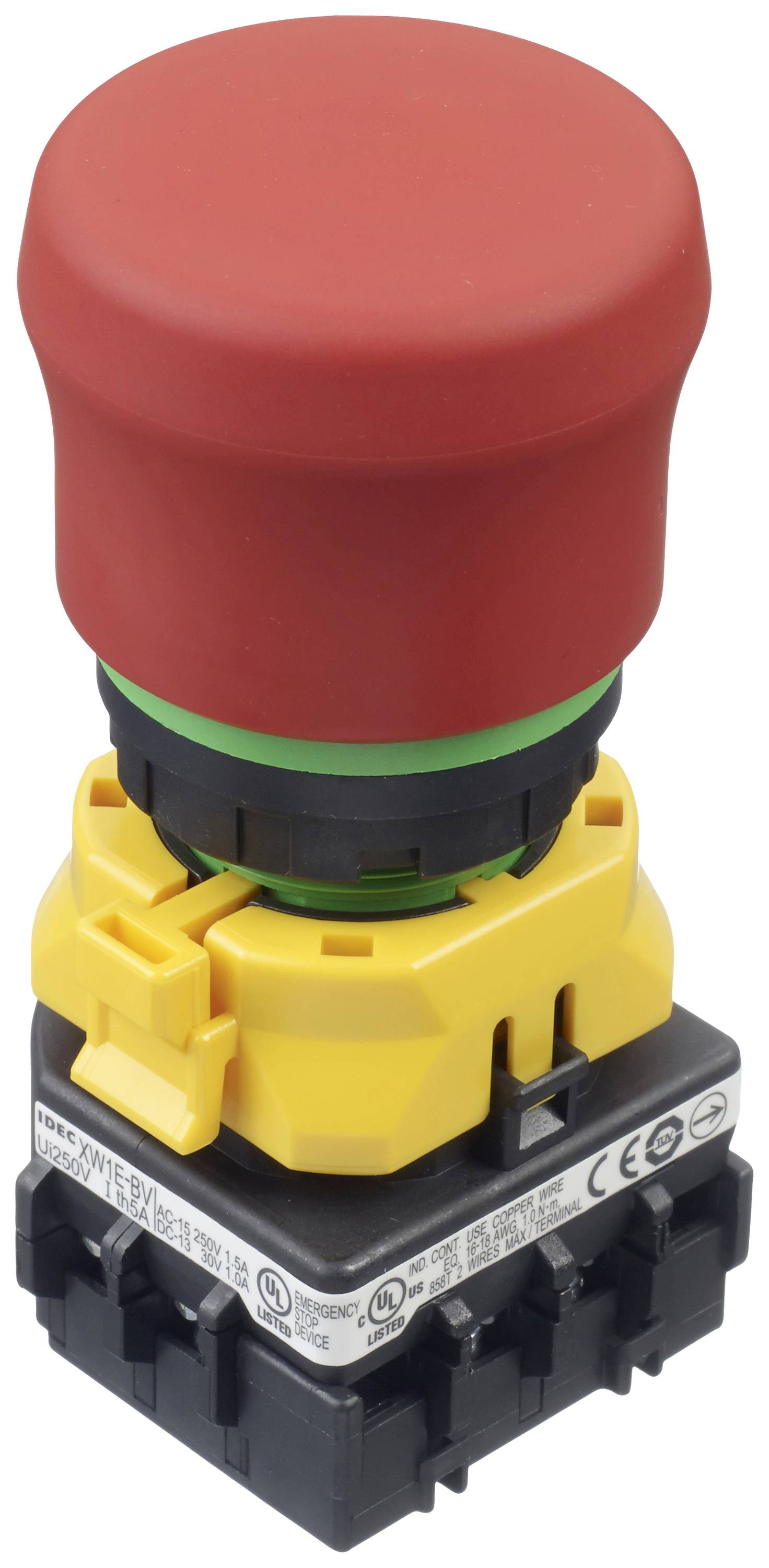 Idec LBW6L-M1T64Y LBW6L-M1T64Y Leuchtdrucktaster 250 V, 125 V, 30V 5A 2 x Aus/(Ein) tastend (Ø) 22mm IP65 1St.