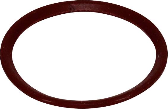 Eine rote, kreisförmige Gummidichtung, die zum Abdichten von Verbindungen oder zum Verhindern von Lecks in Maschinen verwendet wird, vor einem weißen Hintergrund.