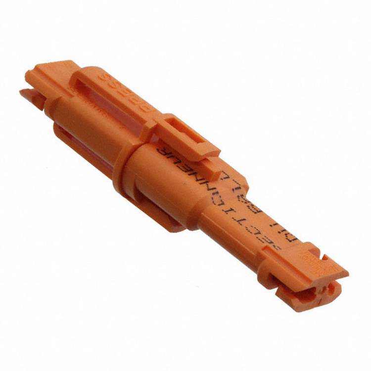 Ein orangefarbener Kunststoffverbinder oder Konnektoren mit zylindrischem Körper und ausziehbaren Armen wird zum Halten oder Stützen von Objekten verwendet.