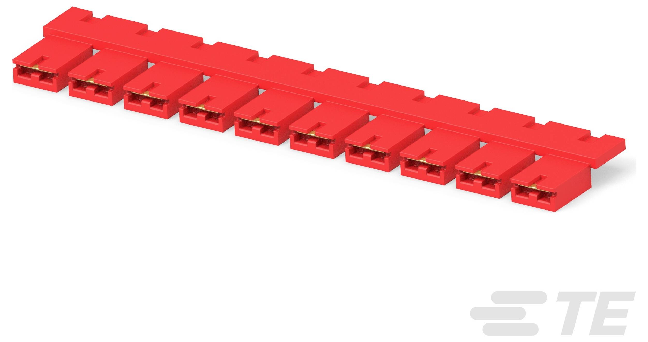 TE Connectivity Leiterplattenstecker, rot, 10-polig, für elektrische Anwendungen ausgelegt.