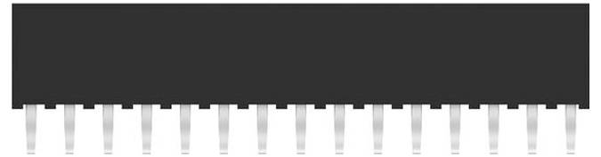 Ein 16-poliger Integrated-Circuit-Chip mit rechteckigem schwarzen Gehäuse und metallischen Beinen, die von beiden Seiten abstehen, wird in elektronischen Geräten verwendet.