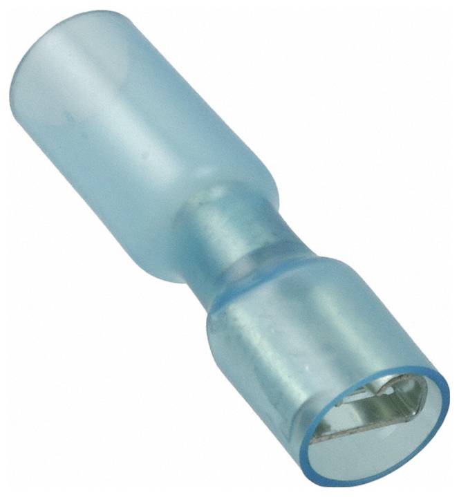Ein weißer elektrischer Stecker mit einer Reihe von Stiften, Logo „TE