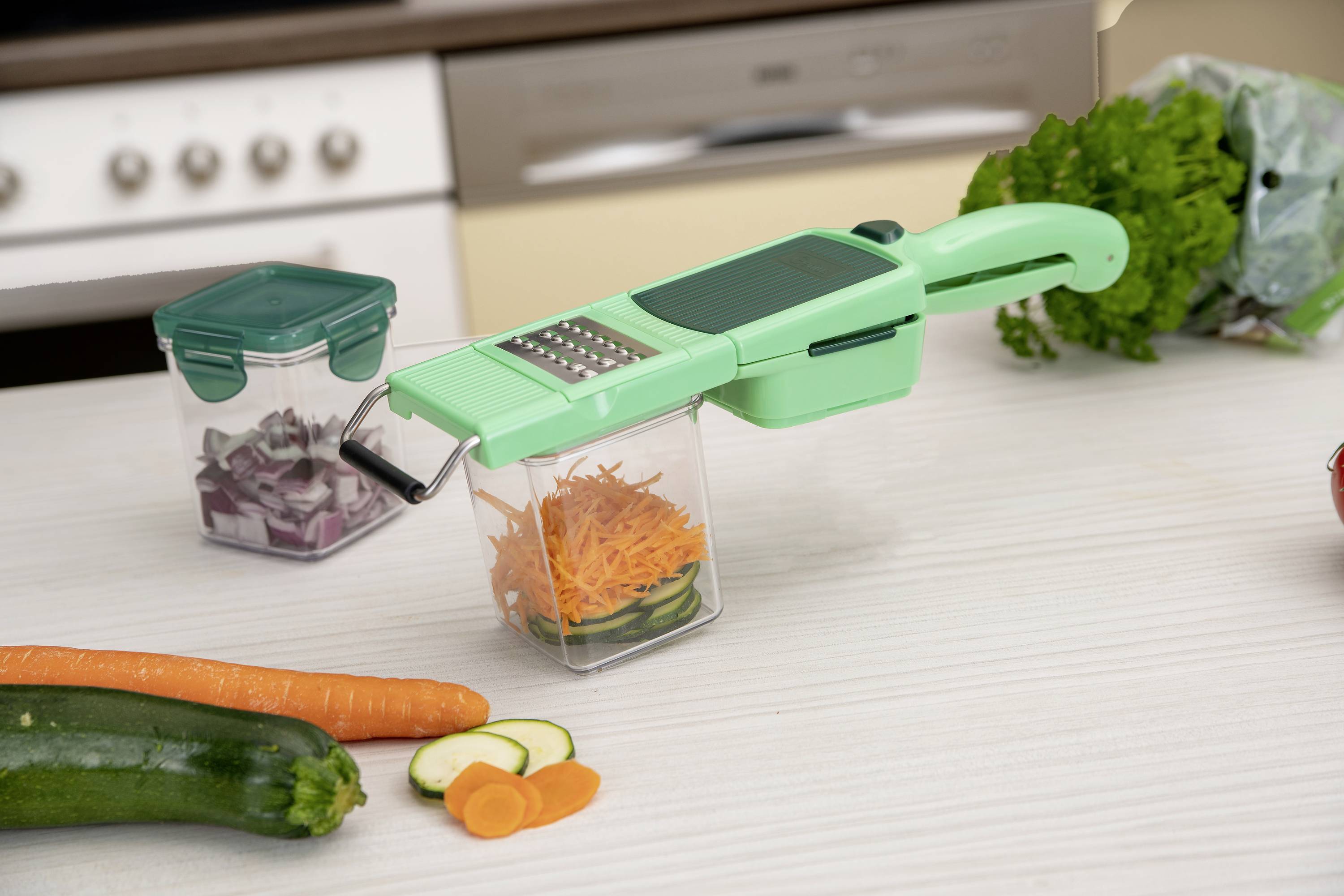 Nicer Dicer 34267 Quick Professional, Set 12-tlg., grün