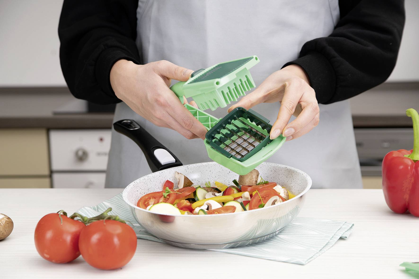 Nicer Dicer 34267 Quick Professional, Set 12-tlg., grün